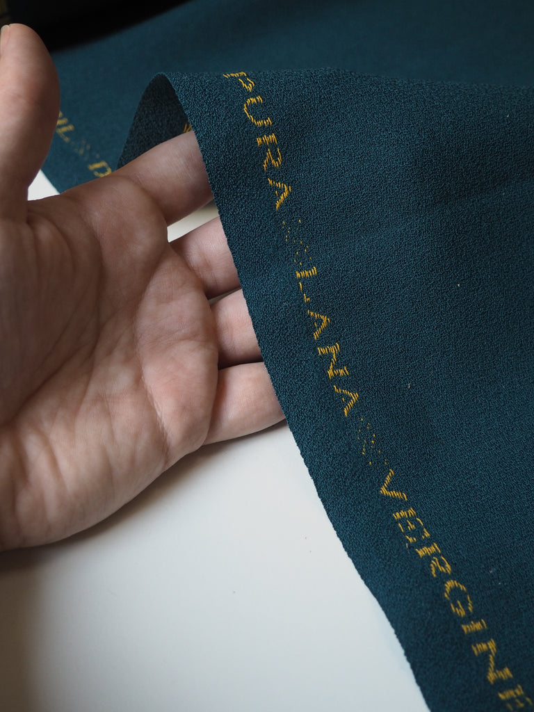 Deep Teal Wool Crepe