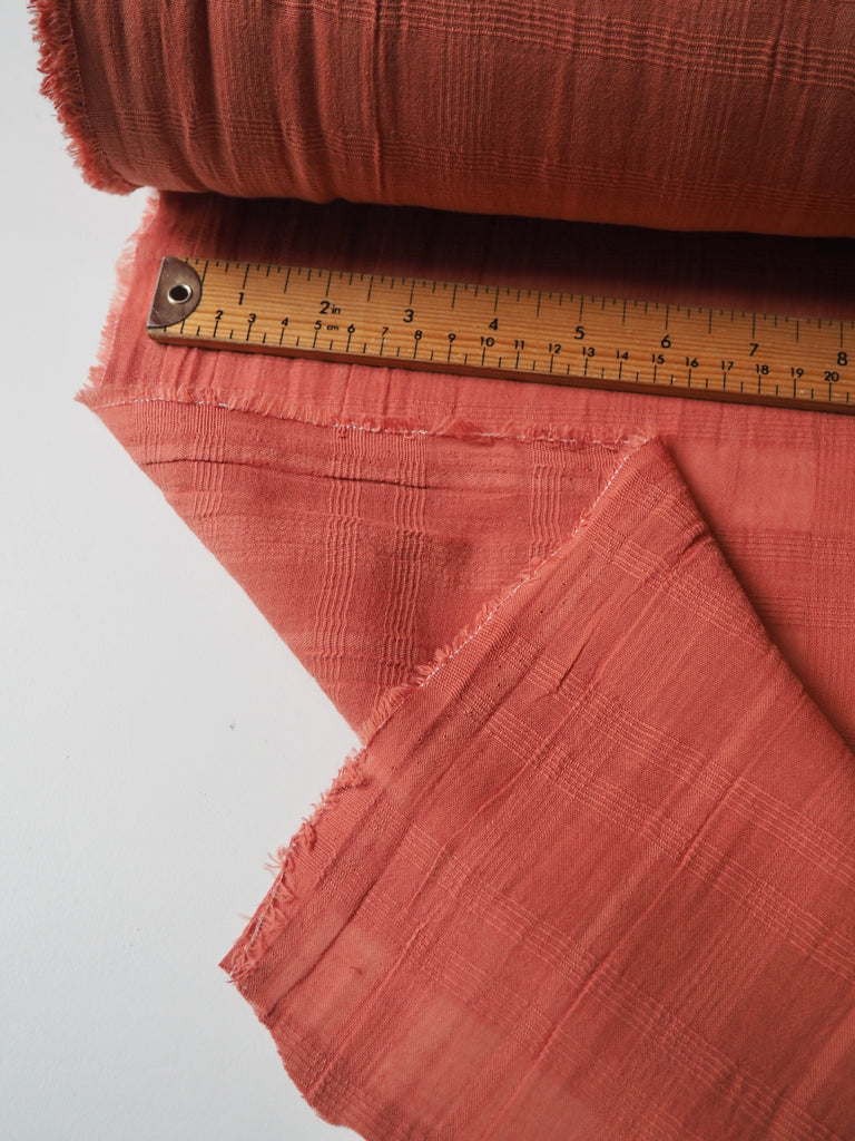 Terracotta Check Cotton Voile