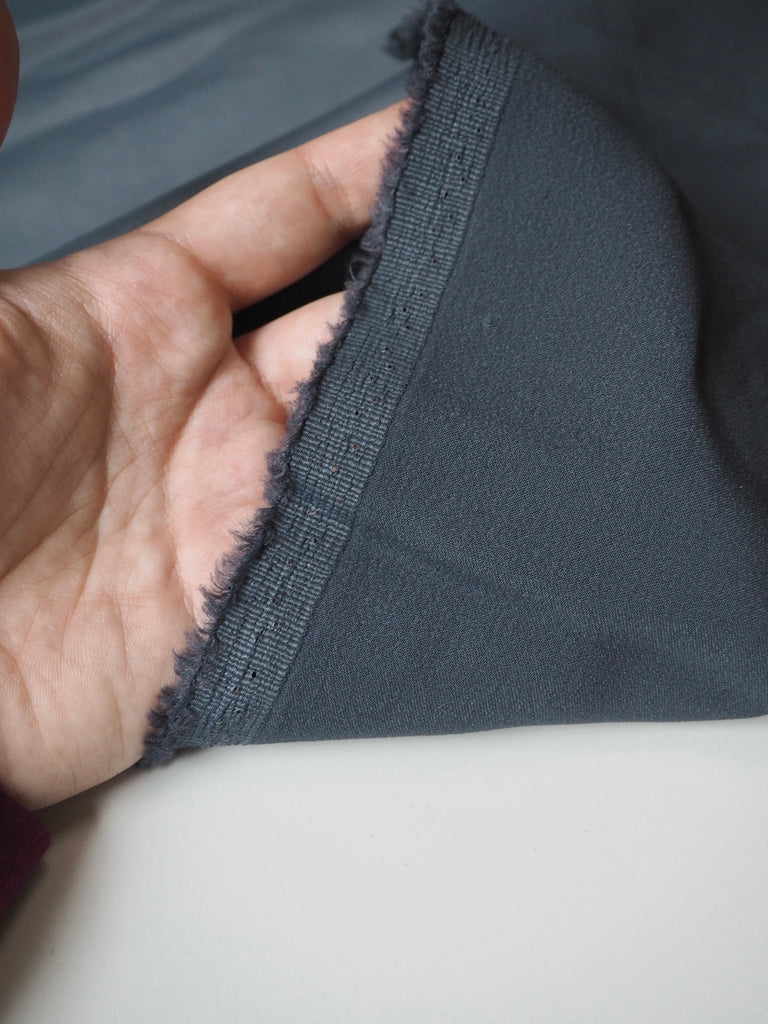 Blue Grey Stretch Viscose/Acetate Crepe-Backed Satin