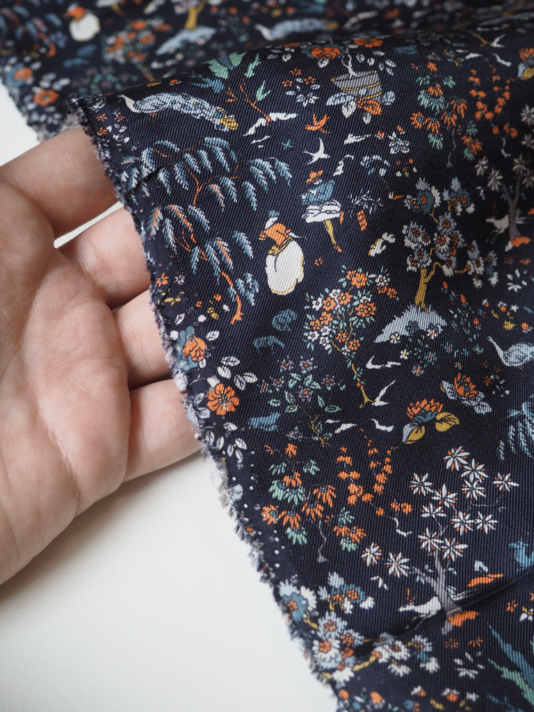 Liberty Navy Liddel Silk Twill