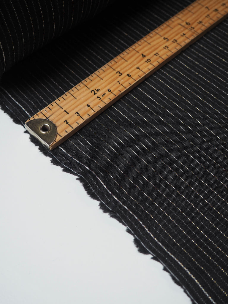 Black + Gold Lurex Pinstripe Suiting