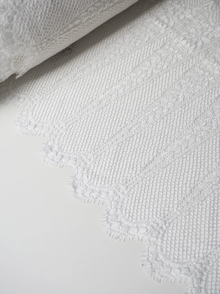 Ivory Raindrop Scallop Lace