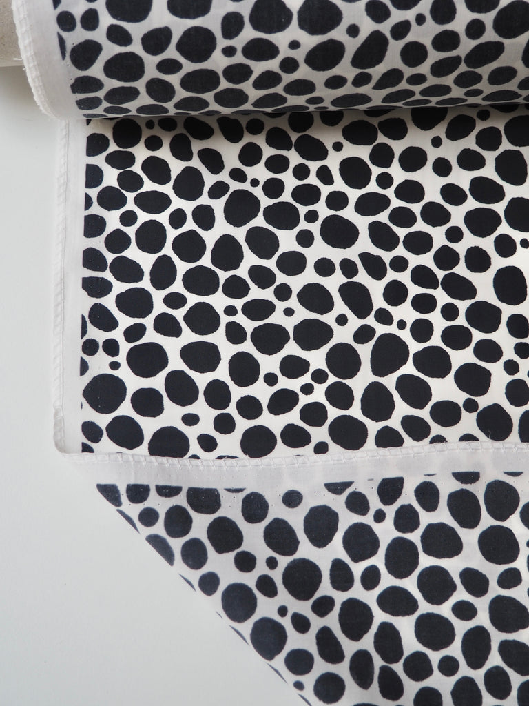 White + Black Spot Light Cotton Poplin