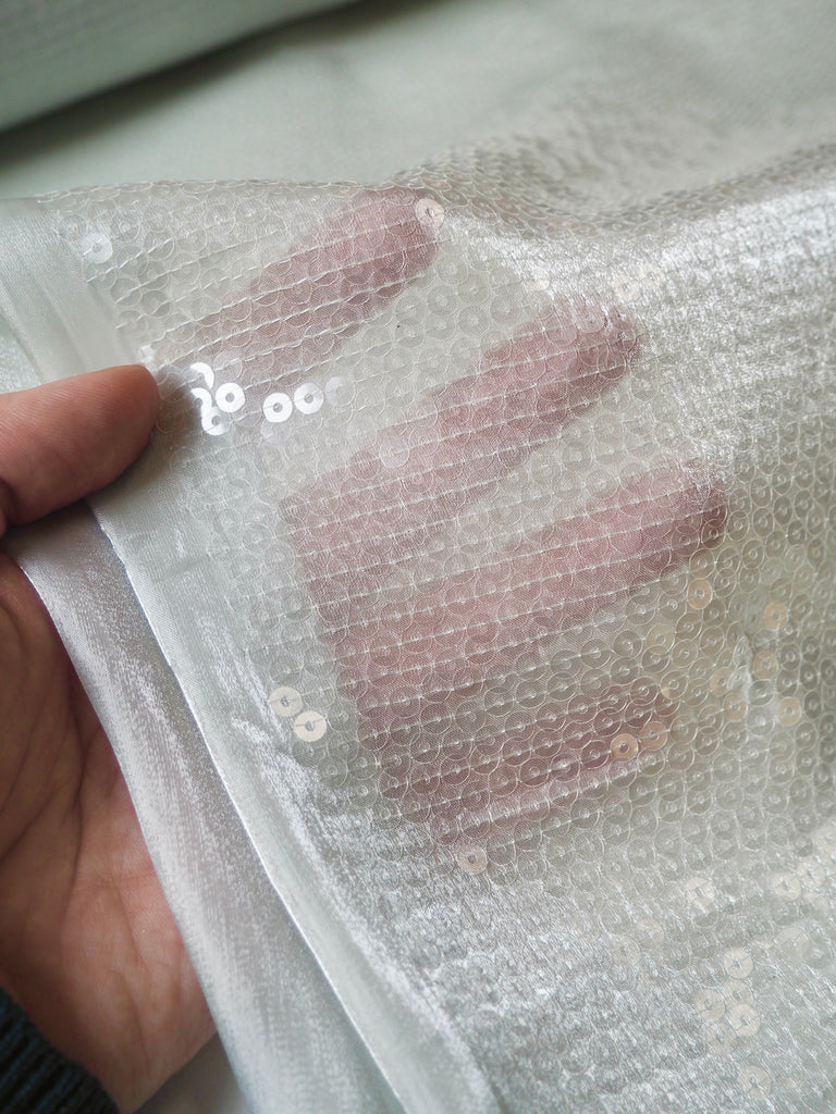 Sea Glass Iridescent Sequin Organza