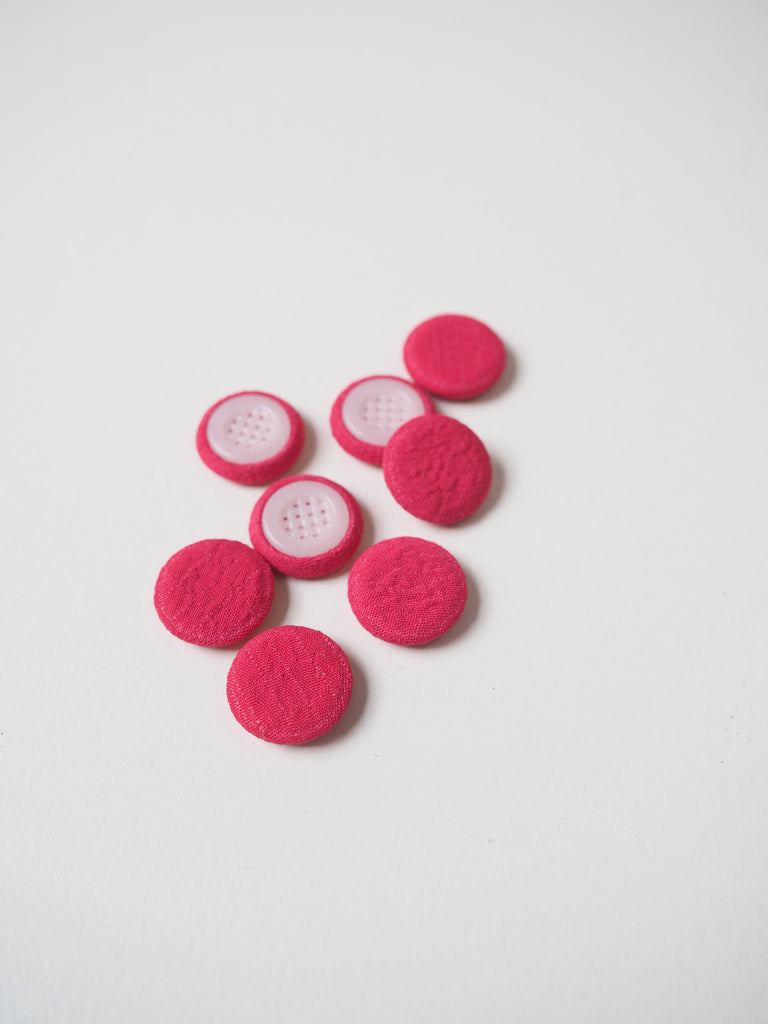 Raspberry Crepe Covered Buttons 12mm