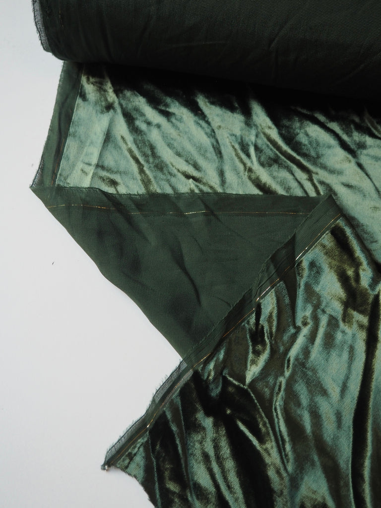 Green Silk/Viscose Velvet