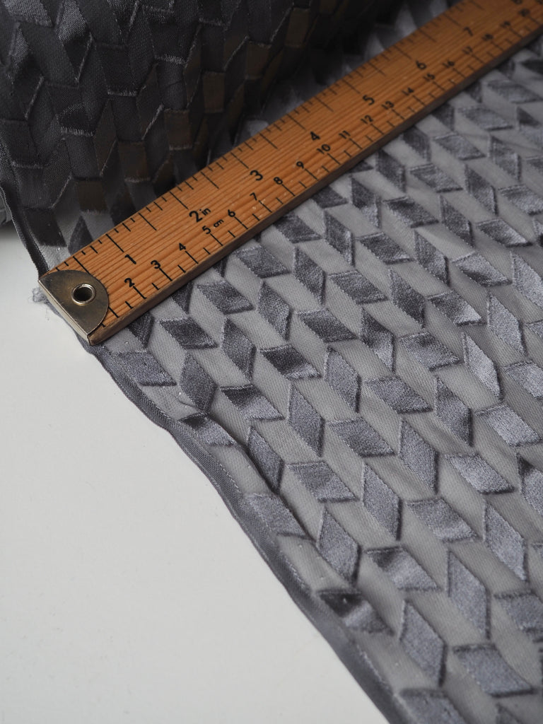 Charcoal Burnout Silk Chiffon