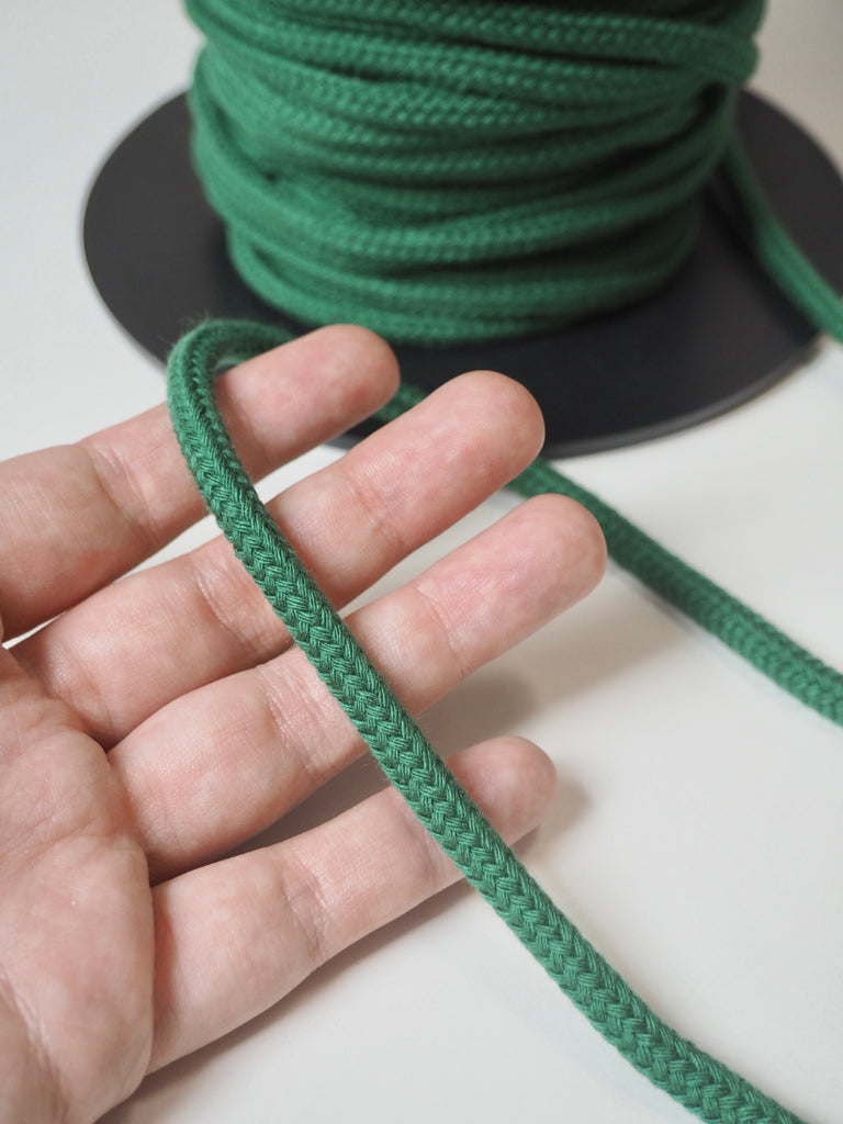 Forest Green Cotton Blend Braided Cord 6mm