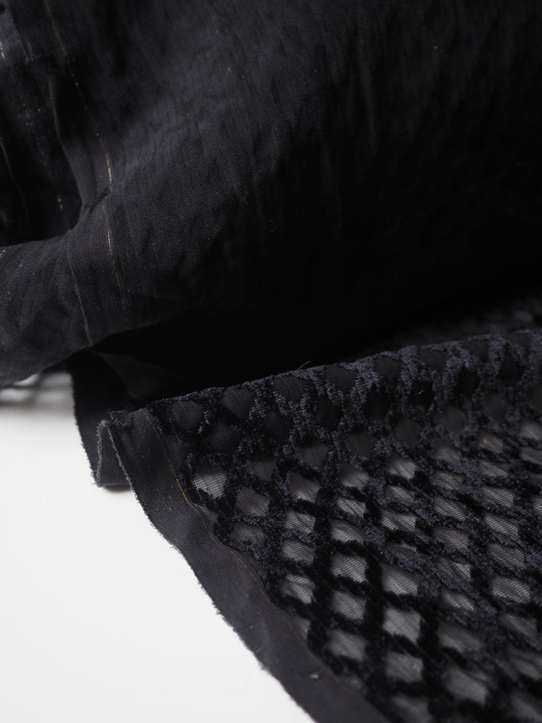 Black Lattice Velvet Chiffon