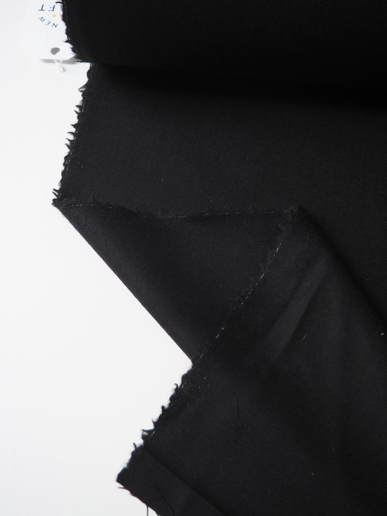 Black Cashmere Wool Twill