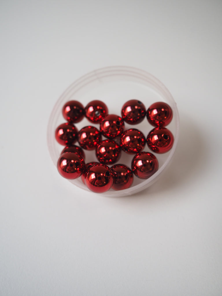 Metallic Red Beads 8mm