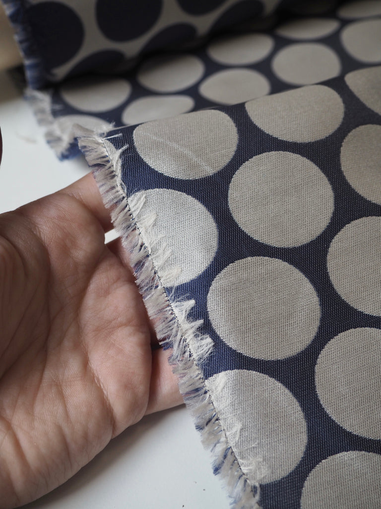 Blue + Silver Polka Dot Jacquard
