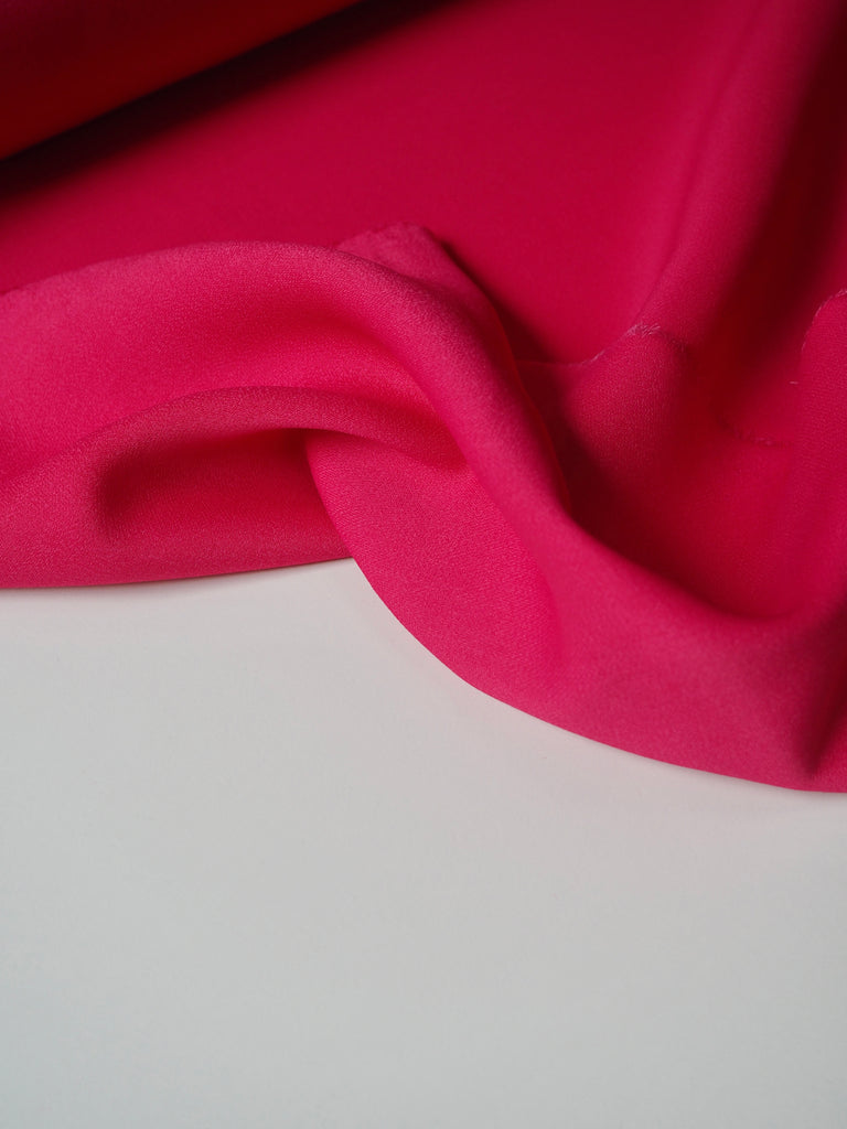 Hot Pink Viscose/Acetate Crepe-Backed Satin