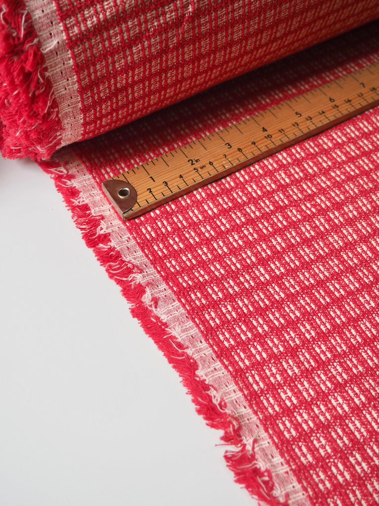 Red Square Stretch Cotton Jacquard
