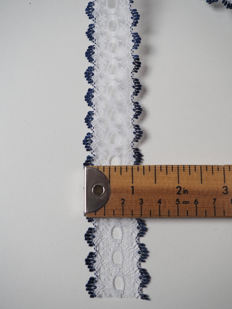Navy Scallop Lace Trim 3.5cm