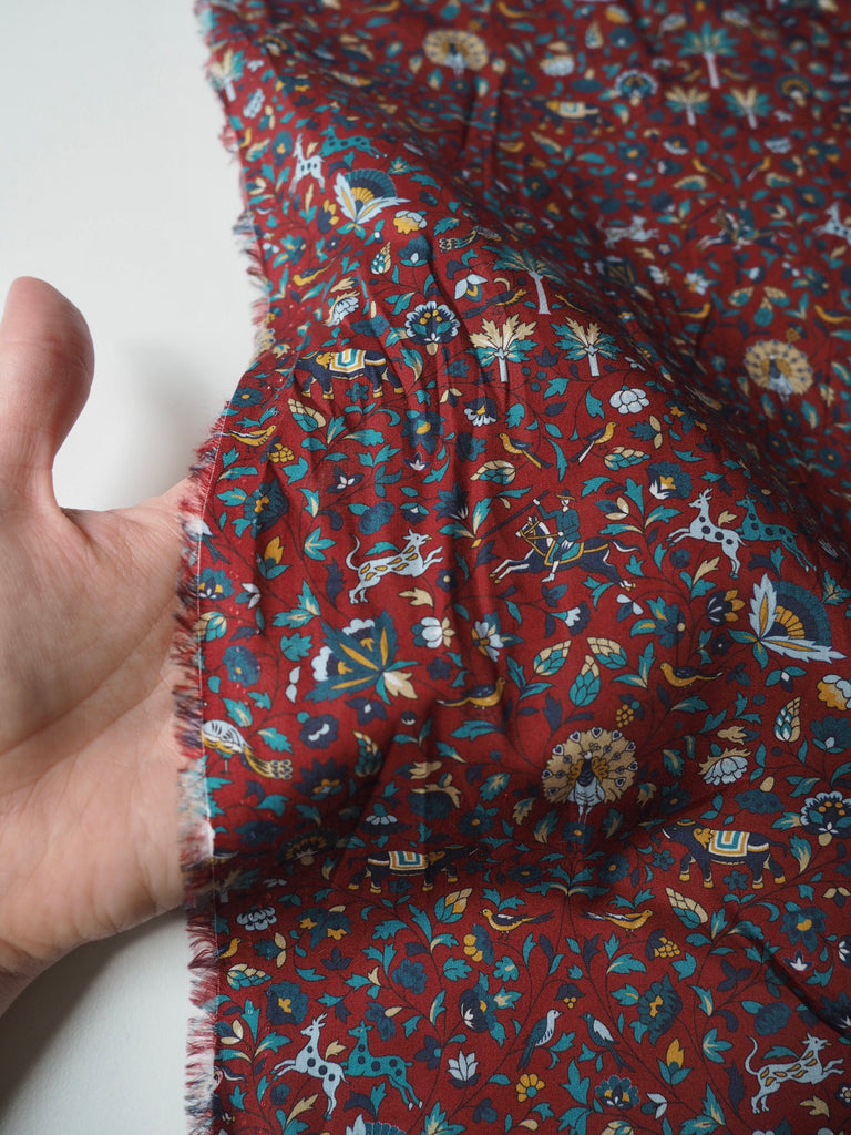 Liberty Burgundy Imran Tana Cotton Lawn