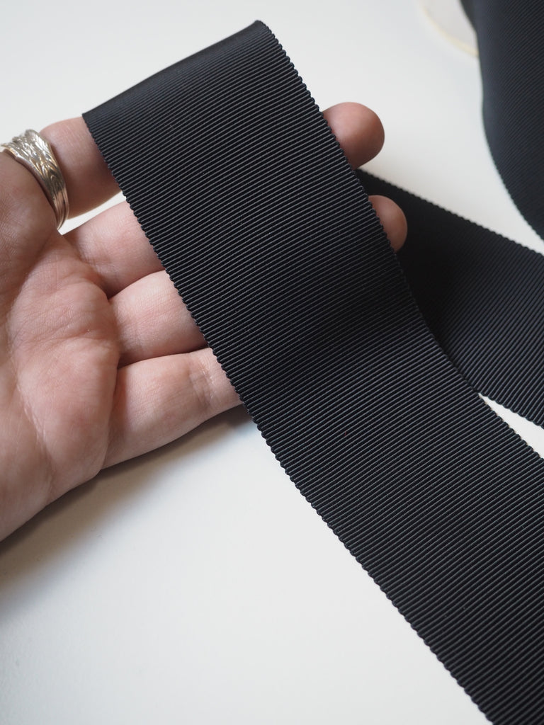 Mokuba Black Grosgrain Ribbon 50mm