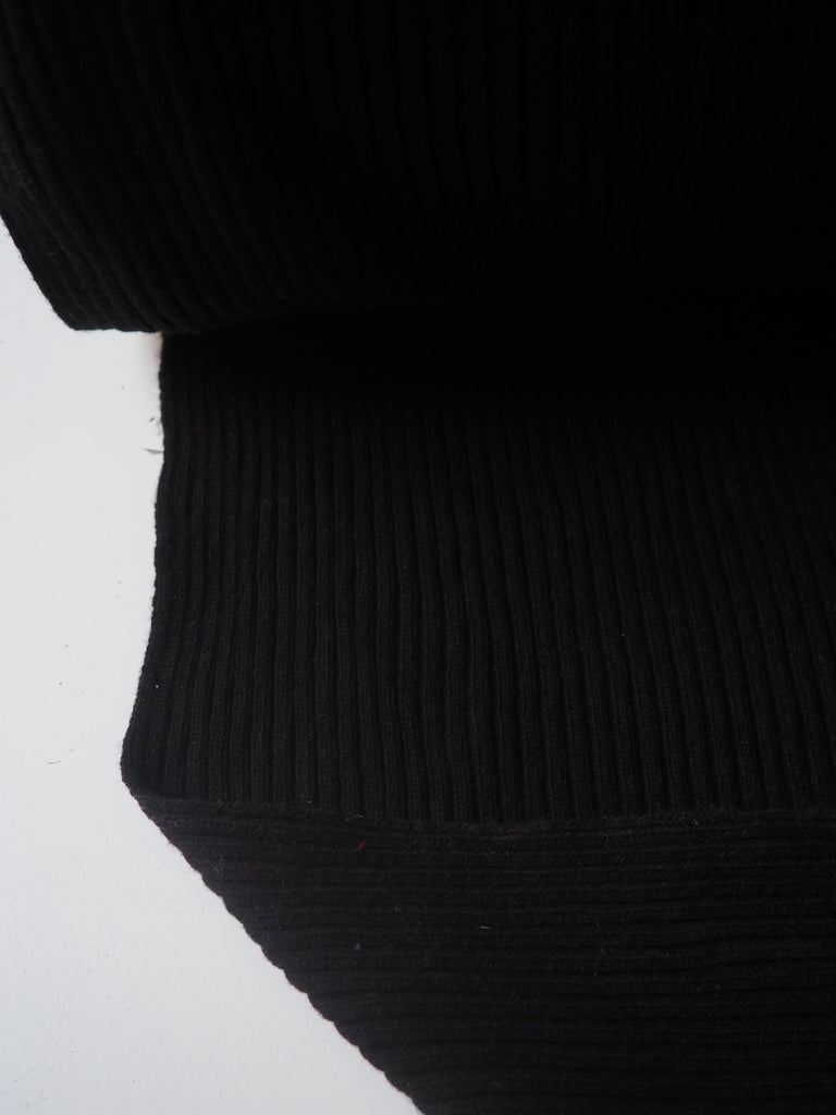 Black Chunky 2x2 Wool Jersey