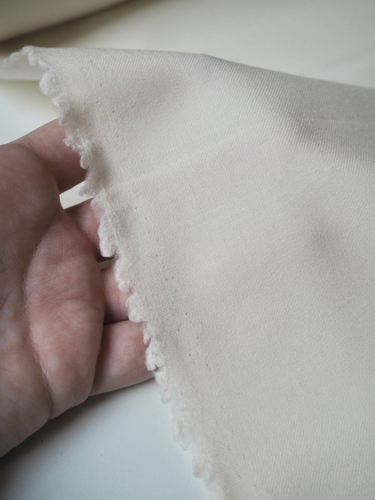 Cream Brushed Wool Twill