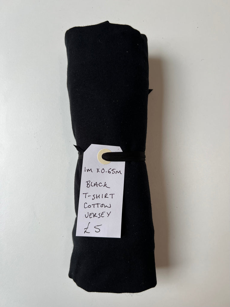 Black T-shirt Cotton Jersey Remnant
