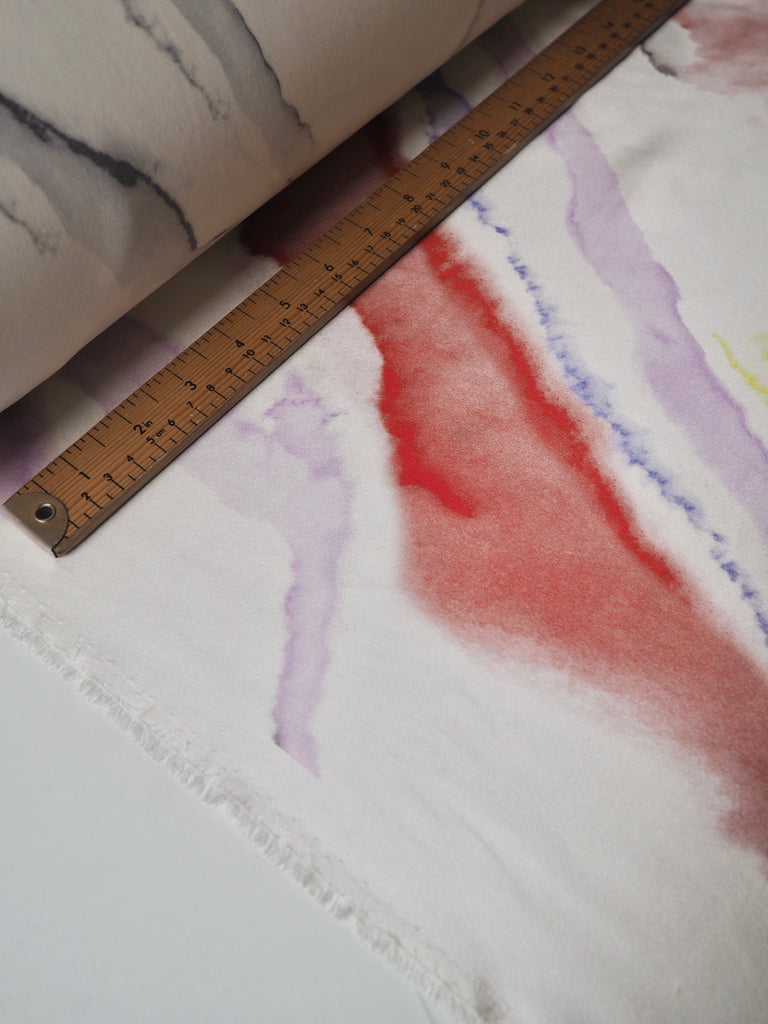 Rainbow Marbled Heavy Silk Satin
