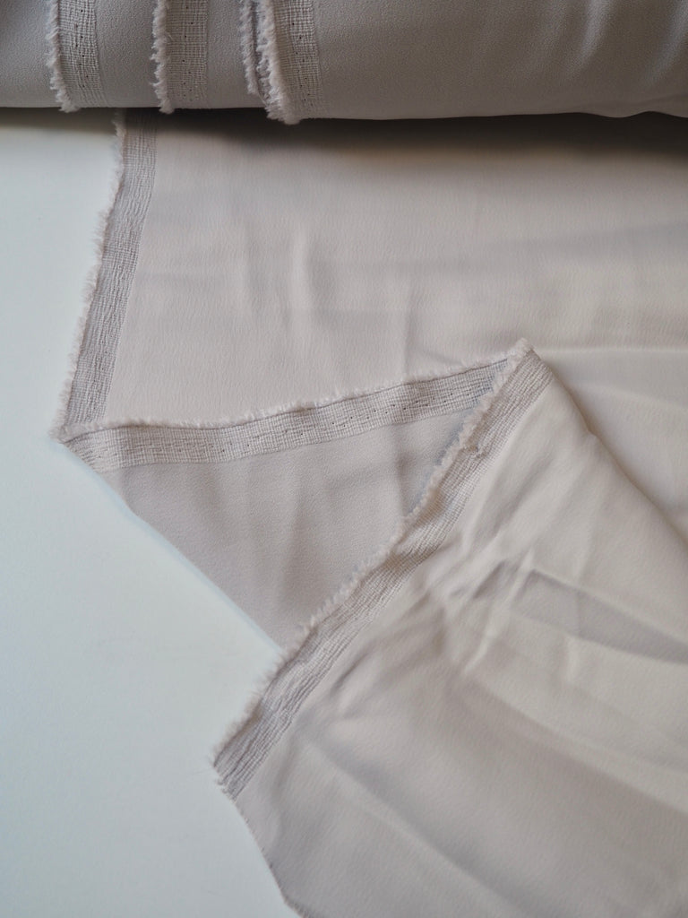 Silver Grey Satin-Backed Viscose/Acetate Crepe
