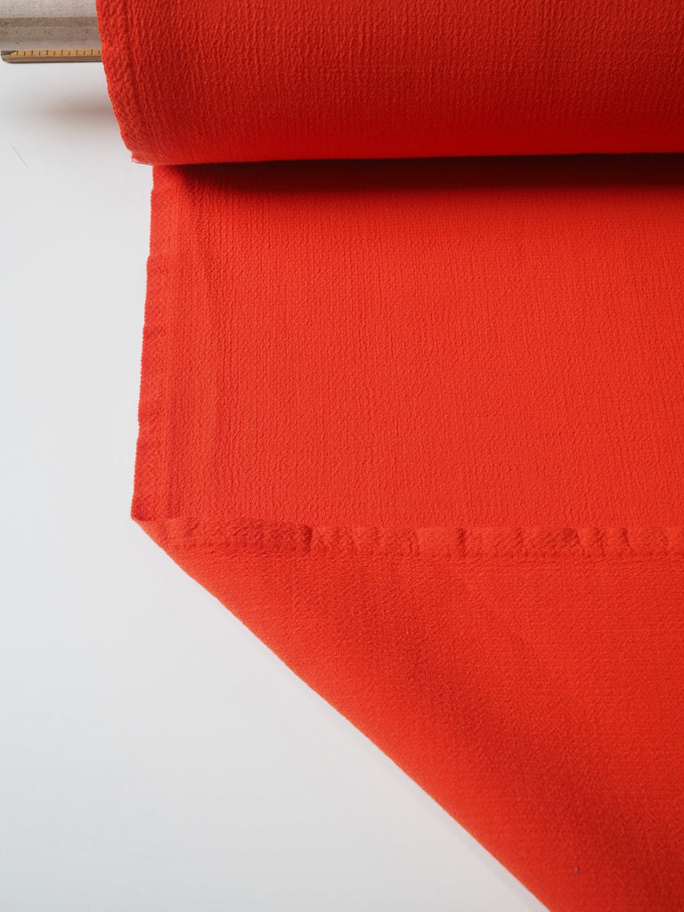 Orange Plush Double Faced Wool Crepe