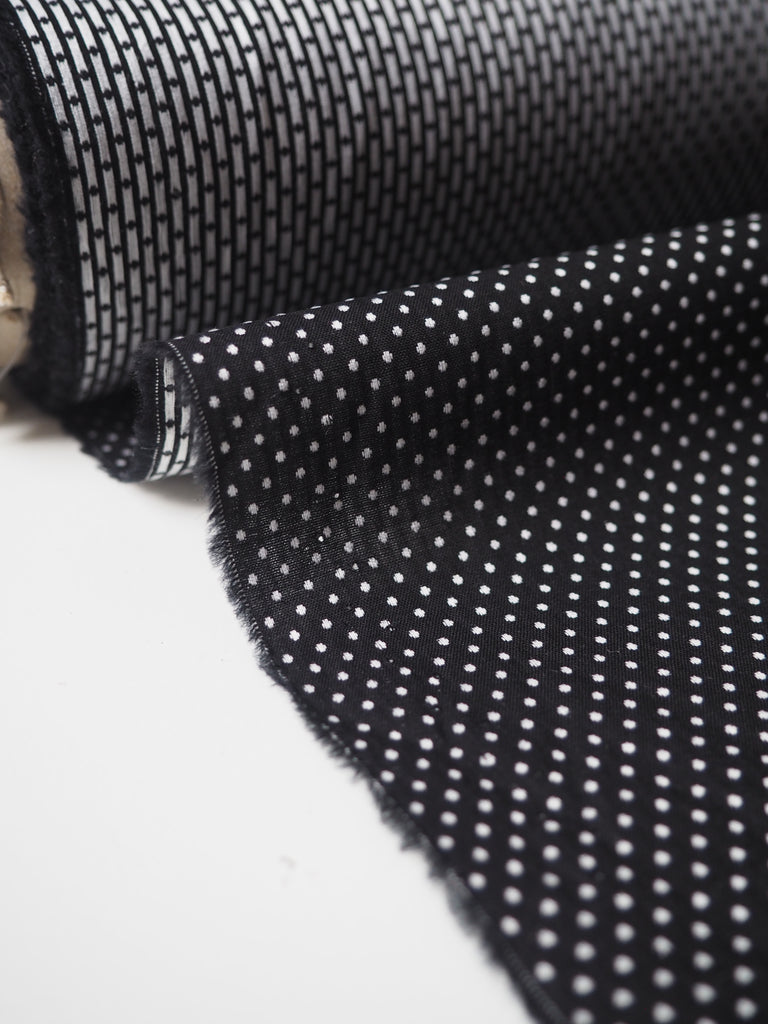 Black + Silver Cotton Jacquard