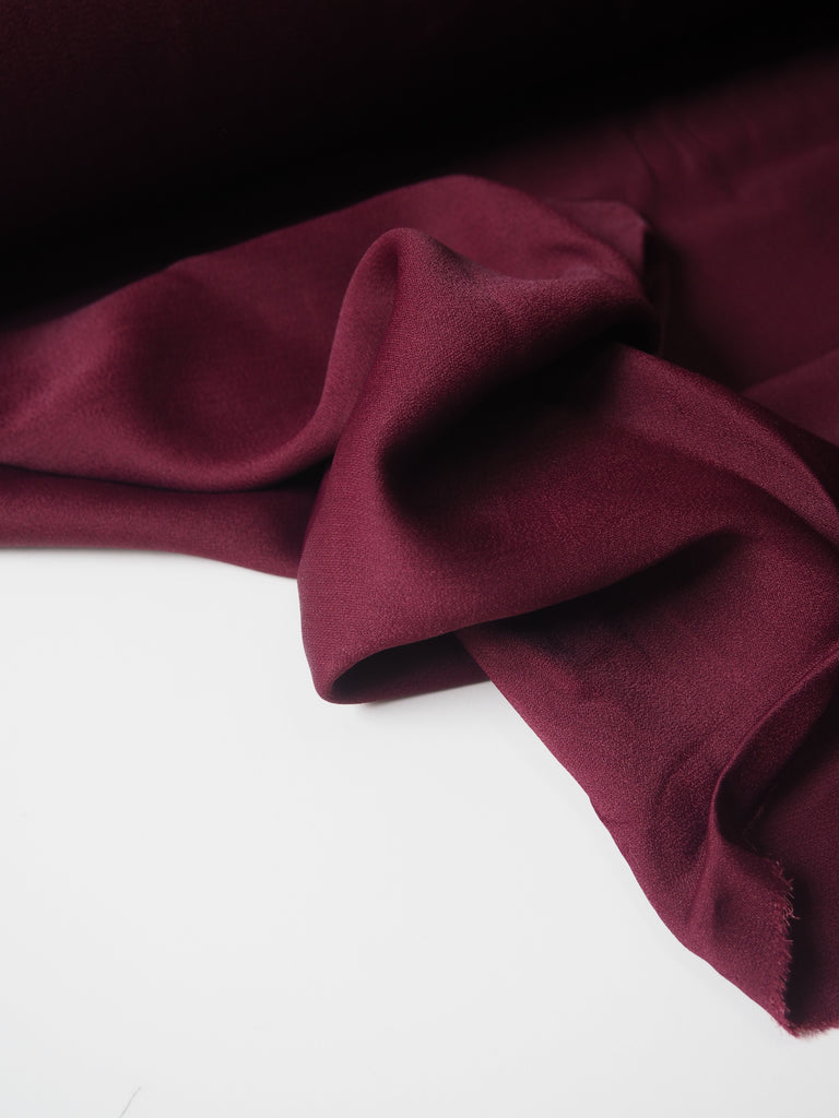 Wine Crepe-Backed Viscose/Acrylic Satin