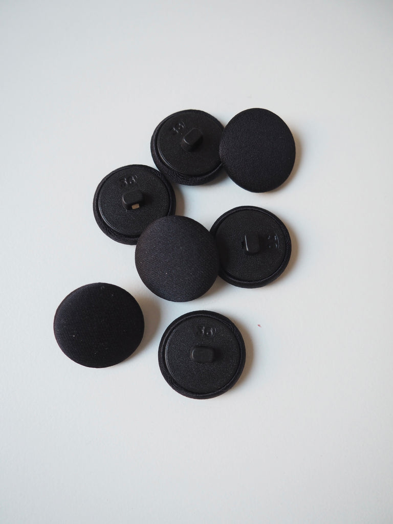 Black Satin Covered Buttons 23mm/36L