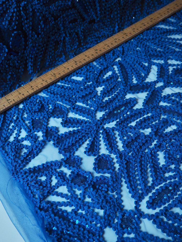 Sapphire Bouclé Sequin Tulle