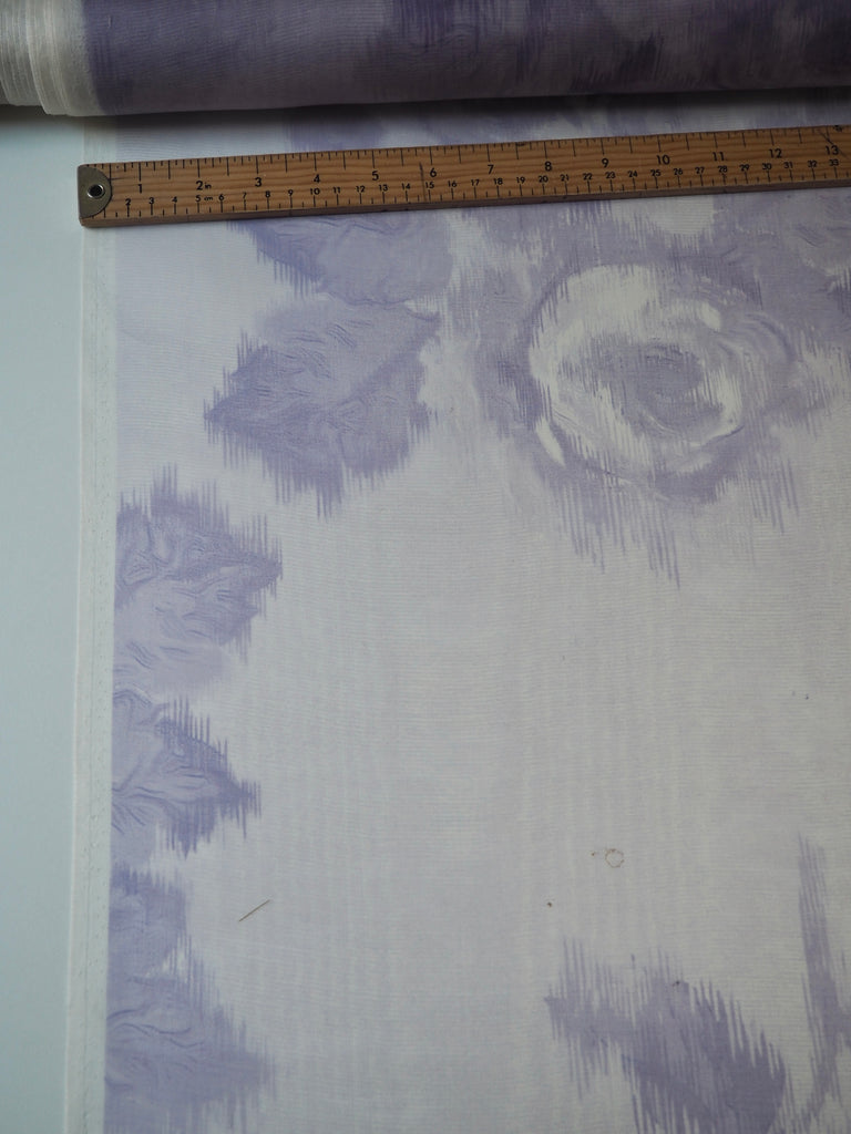Purple Moiré Rose Silk Organza