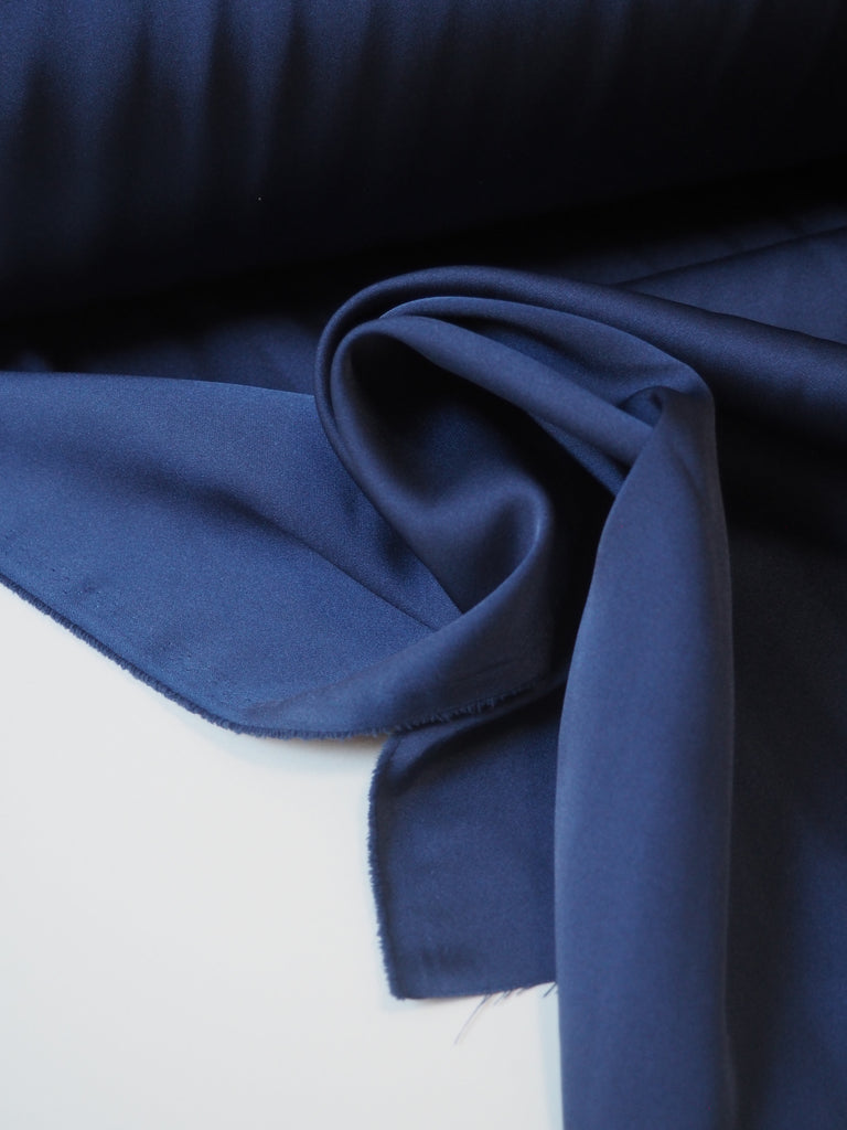 Blue Polyester Sateen