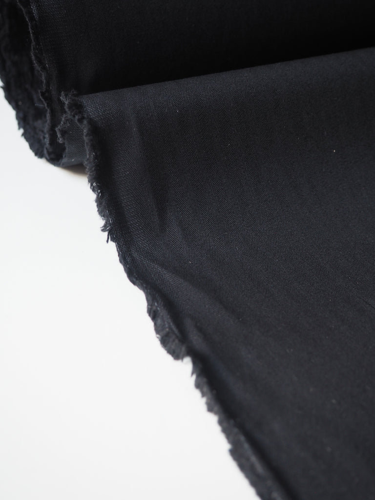 Black Twill Stripe Heavy Cotton