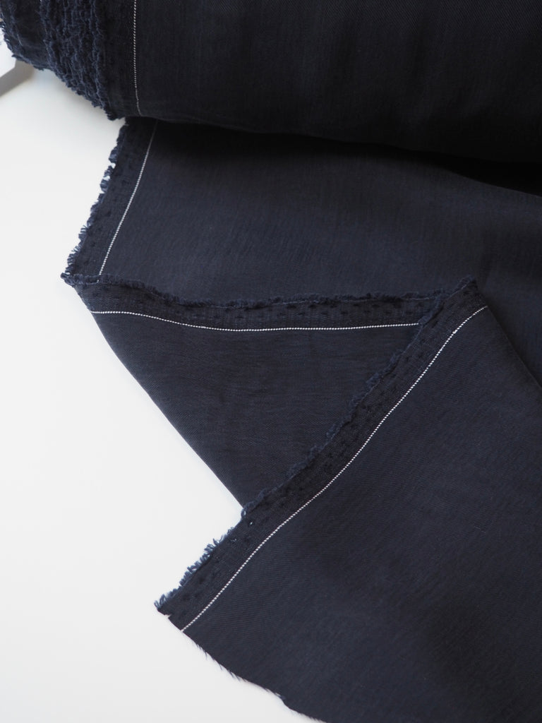 Navy Cupro Twill