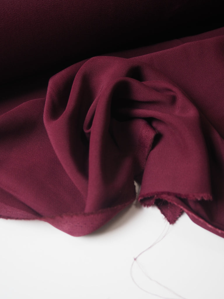 Wine Crepe-Backed Viscose/Acrylic Satin