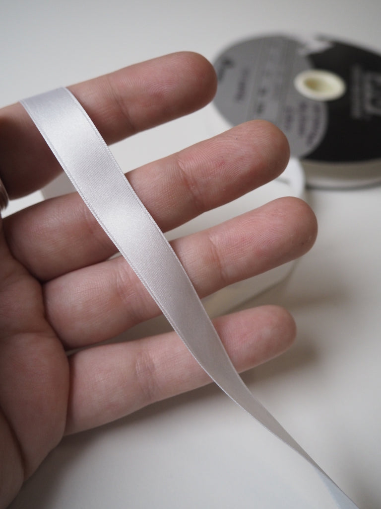 Shindo White Double-Faced Satin Ribbon 12mm