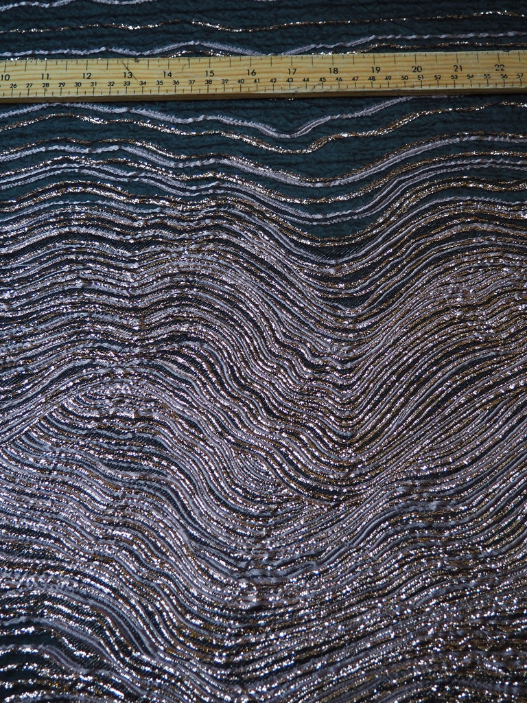 Pink Wave Silk Metallic Organza Cloqué