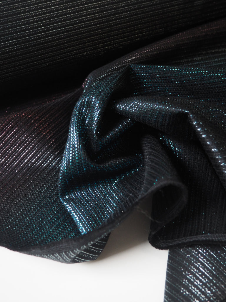 Green + Pink Ombre Metallic Wool Jacquard