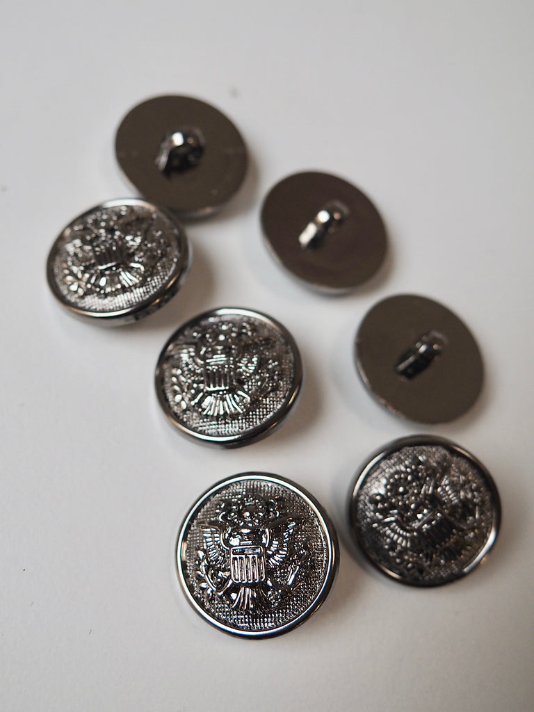 Gunmetal Military Plastic Shank Buttons 21mm/34L