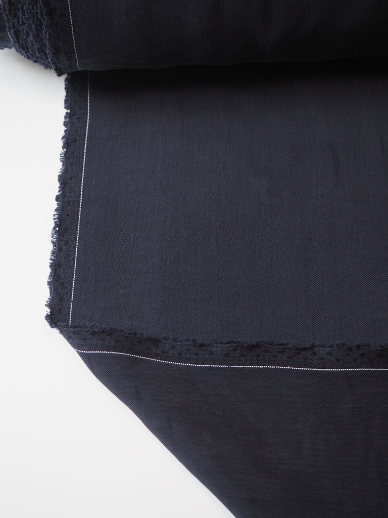 Navy Cupro Twill