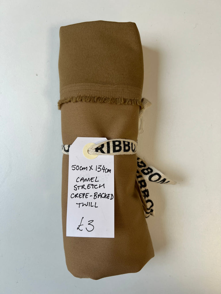 Camel Stretch Crepe-backed Twill Remnant