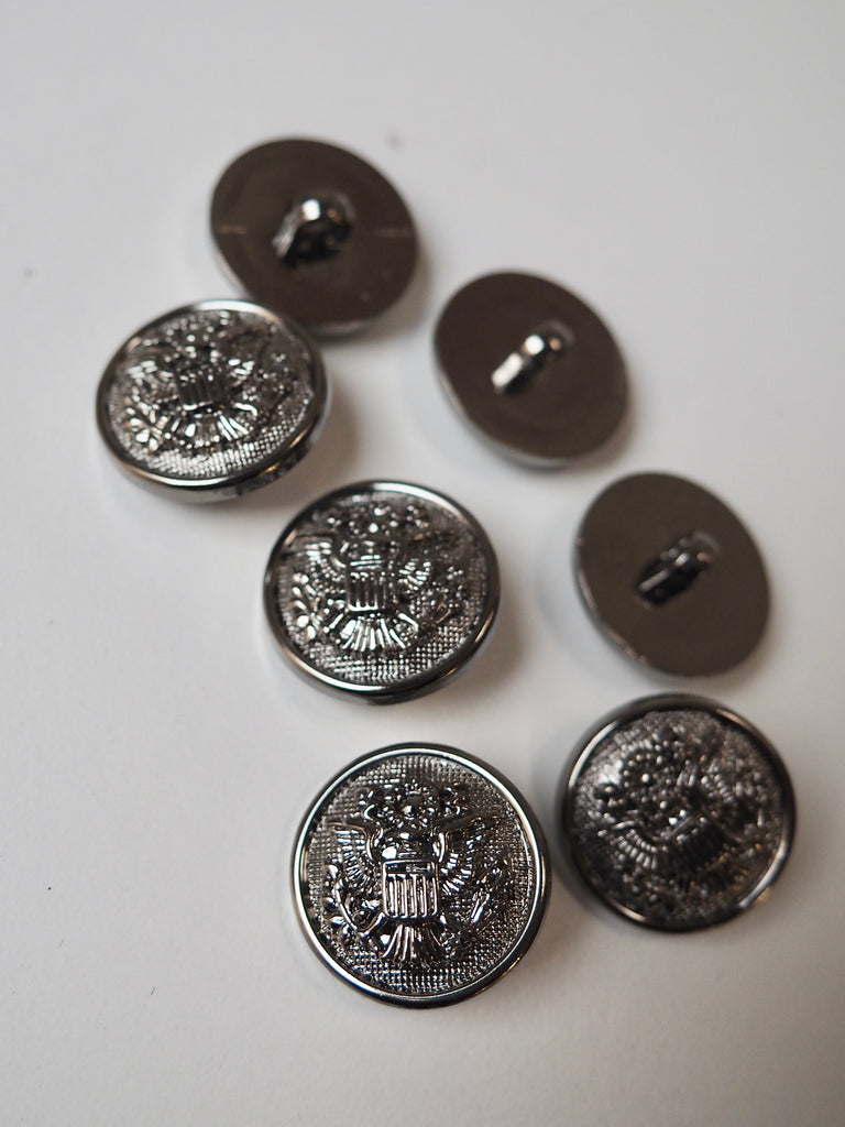 Gunmetal Military Plastic Shank Buttons 21mm/34L