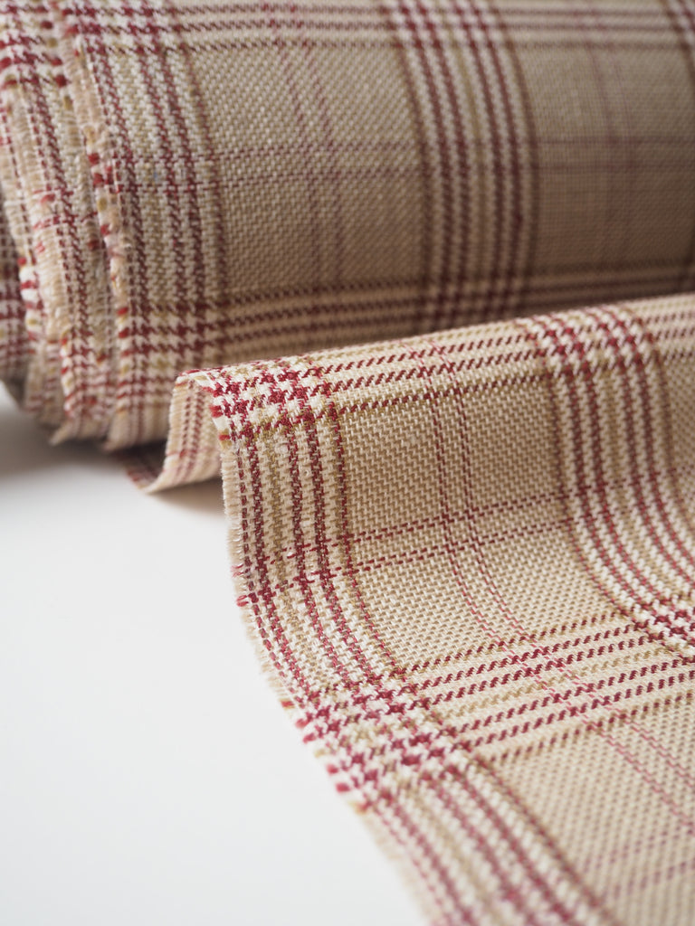 Red + Sand Linen/Wool Check