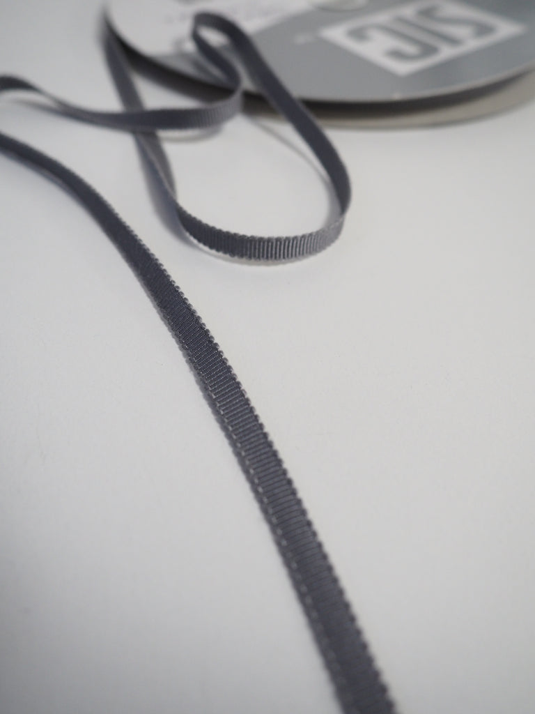 Shindo Grey Grosgrain Ribbon 5mm