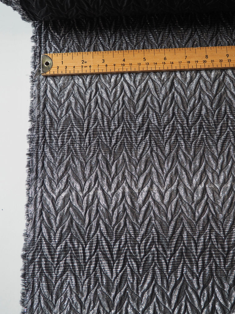 Gunmetal Stripe Chevron Cloqué