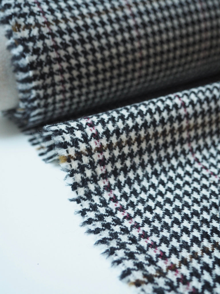 Black Multi Check Houndstooth Wool