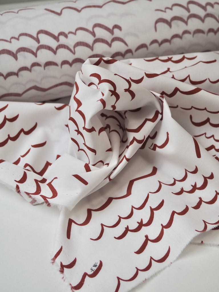 Red Wave Cotton Poplin