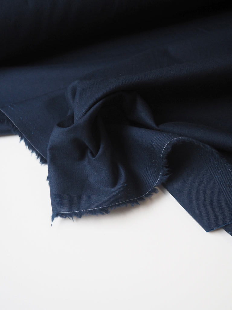 Deep Blue Stretch Cotton Twill