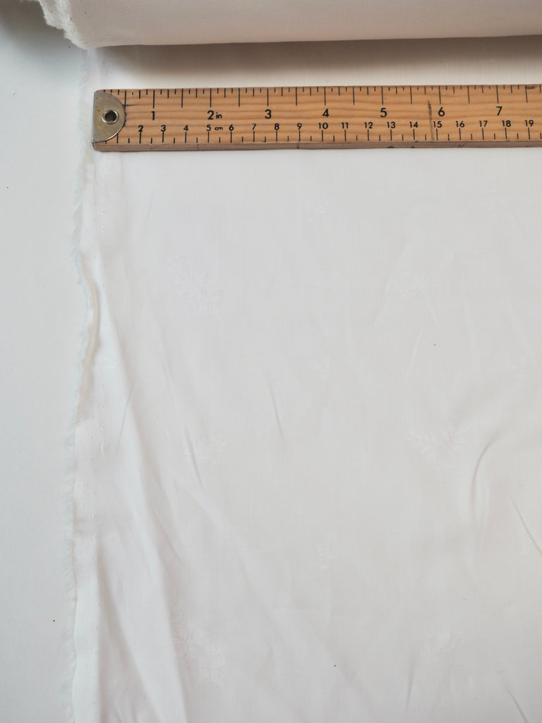 Liberty White Leafy Cotton Jacquard